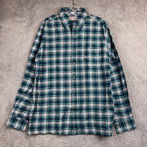 NEW 1980s VINTAGE  ARROW SPORTSWEAR PLAID FLANNEL BUTTON DOWN L